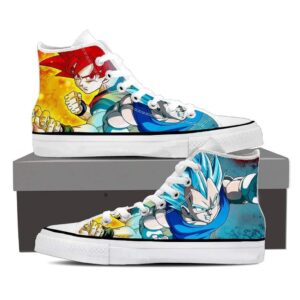 Dragon Ball Son Goku Vegeta Red Blue Serious Cool Sneaker Shoes