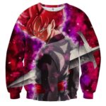 Dragon Ball Super Black Goku Rose Impaled Trunks Sword Sweater