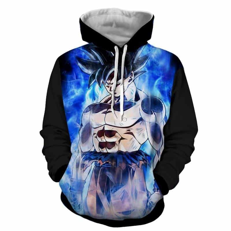 Super Saiyan 5 Goku SSJ5 Space Galaxy 3D Blue Fashion Hoodie — DBZ