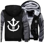 Dragon Ball Vegeta Saiyan Royal Crest Gray Black Zipper Hooded Jacket - Saiyan Stuff