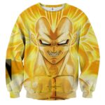 Dragon Ball Vegeta Super Saiyan 3 Cool Close Up Yellow Sweater