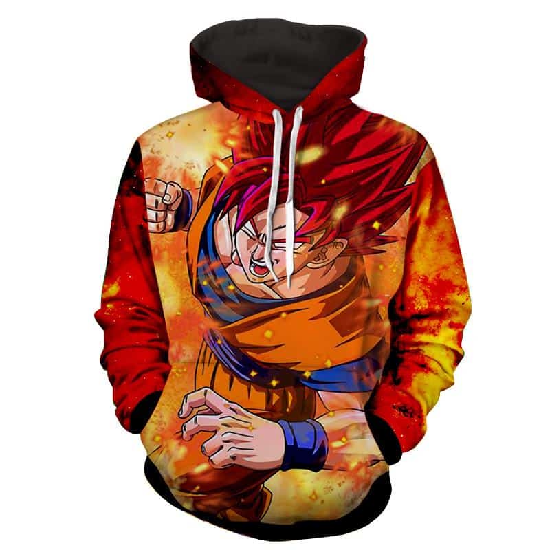 Red dragon ball z hoodie clearance