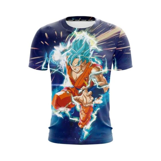 Dragon Ball Z Astounding Goku Blue Hair God Form T-Shirt