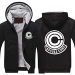 Dragon Ball Z Capsule Corp Logo Black Zip Up Hooded Jacket
