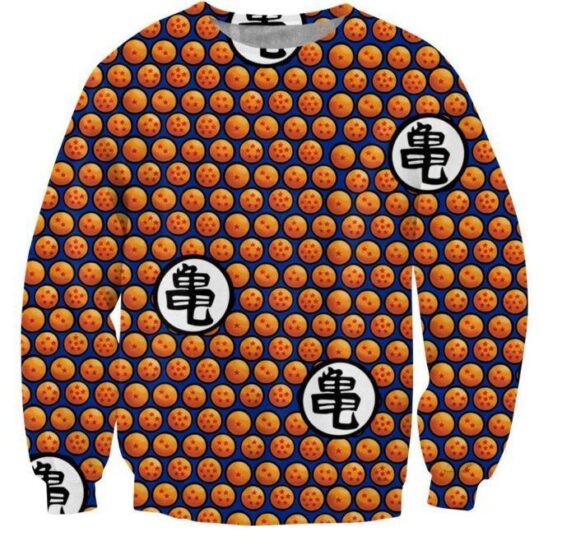 Dragon Ball Z Crystal Ball Dots Pattern Sweatshirt - Saiyan Stuff