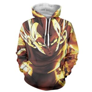 Dragon Ball Z Dope Majin Vegeta Grin Yellow Aura Hoodie