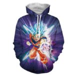 Dragon Ball Z Electrifying Goku Blue Hair God Form Hoodie