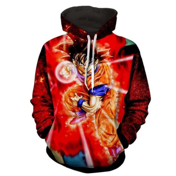 Dragon Ball Z Son Goku In A Punching Aura Position Hoodie