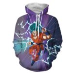 Dragon Ball Z The Terrifying Goku Blue Hair God Form Hoodie