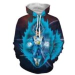 Dragon Ball Z Vegeta In His Blue Hair God Form Aura Hoodie