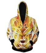 Dragon Ball Z - Super Saiyan Majin Vegeta 3D Zip Up Hoodie - Saiyan Stuff