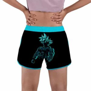 Goku All Saiyan Forms Blue Silhouette Women's Beach Shorts
