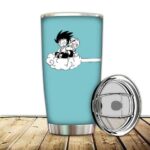 Goku And Krillin Riding Nimbus Cloud DBZ Minimalist Tumbler