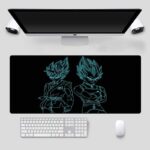 Goku And Vegeta Blue Silhouette Black Non-Slip Mouse Pad