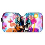 Goku And Vegeta SSGSS Kamehameha Vibrant Car Sun Shield