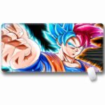 Goku Half SSGSS Blue And Super Saiyan God Desk Mouse Pad