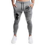 Goku Kanji And Kid Goku Silhouette Gray Workout Sweatpants