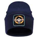 Goku Muscular Body Kanji Symbol Dark Blue Knitted Beanie