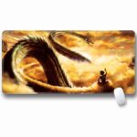 Goku Riding Kinton Cloud With Shenron Non-Slip Mouse Pad