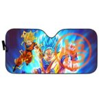 Goku SSJ2 and Blue Form Kanji Art Windshield Sun Shade