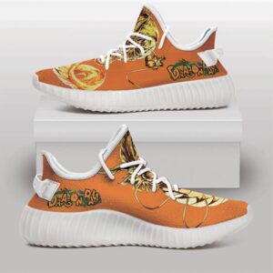 Golden Shenron Dragon Ball Logo Orange Yeezy Sneakers