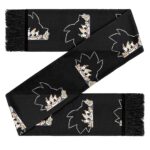 Goofy Peeking Kid Goku Pattern Black Wool Muffler