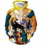 Goten Trunks Gotenks Fusion Super Saiyan Orange 3D Hoodie - Saiyan Stuff