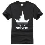 Dragon Ball Z White Saiyan Adidas Parody Black T-Shirt