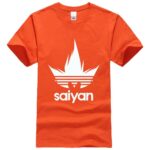 Dragon Ball Z White Saiyan Adidas Parody Print Orange Shirt