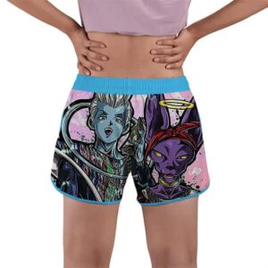 Hip Whis And Lord Beerus Dope Fan Art Women's Beach Shorts