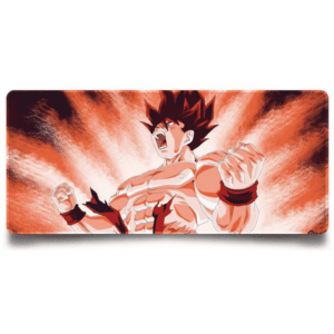 Inflamed Super Saiyan Goku Red Aura Extended Mouse Pad