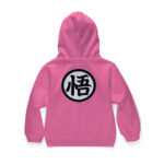 Jumping Kid Goku In His Training Suit Kids Long Sleeve Hoodie
