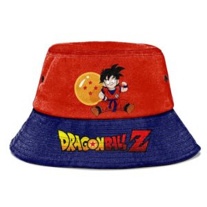 Kid Gohan 4 Star Dragon Ball DBZ Orange and Blue Bucket Hat