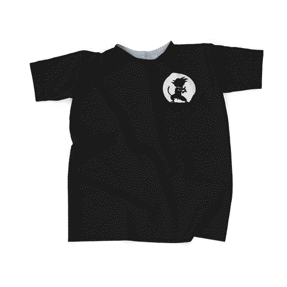 Kid Goku Kamehameha Form Silhouette Icon Black T-Shirt