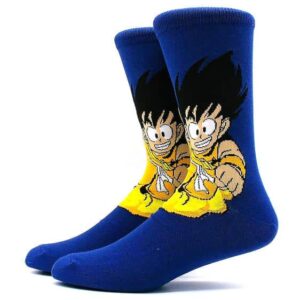 Kid Goku Riding His Nimbus Cloud Blue Socks