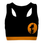 Kid Goku Silhouette DBZ Black and Orange Awesome Sports Bra