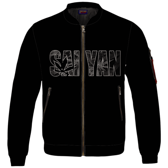 Kush Collective Marijuana Saiyan Logo Black Awesome Bomber Jacket