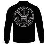 Kush Collective Marijuana Saiyan Logo Black Awesome Bomber Jacket - BACK