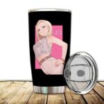 Lovely Android 18 Dragon Ball Z Minimalist Black Tumbler