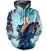 Mad Vegito Super Saiyan Blue Hair Flash Mystic Cool 3D Hoodie