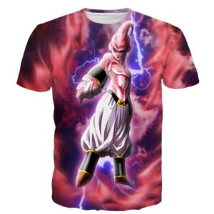 Majin Ultimate Mighty Kid Buu Tie Dye Lightning Amazing 3D T- Shirt - Saiyan Stuff