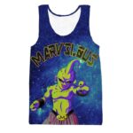 Marvelous Majin Kid Buu Galaxy Mind-blowing 3D Blue Tank Top - Saiyan Stuff