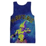 Marvelous Majin Kid Buu Galaxy Mind-blowing 3D Blue Tank Top - Saiyan Stuff