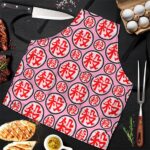Mercenary Tao Kanji Pattern Pink Cooking Apron