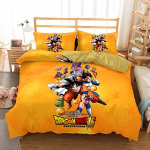 Dragon Ball Super Characters Design Yellow Bedding Set