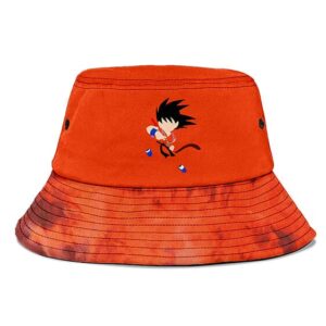 Orange Minimalist Tie Dye Kid Goku Dragon Ball Bucket Hat