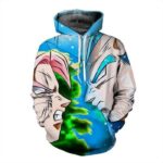 Pink Son Goku Versus Blue Vegeta Angry Face Enemies Colorful Hoodie