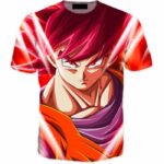 Pissed Red Haired Son Goku God Mode 3D T-Shirt - Saiyan Stuff