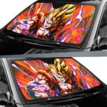 Powerful Super Saiyan Gogeta Red Aura Car Sun Shade