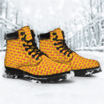 Red Ribbon Army Logo Pattern Yellow All Weather Boots